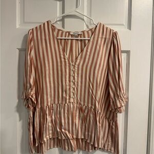 Madewell Striped Peplum Blouse
